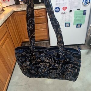 Vera Bradley Blue and Brown Paisley Shoulder Bag